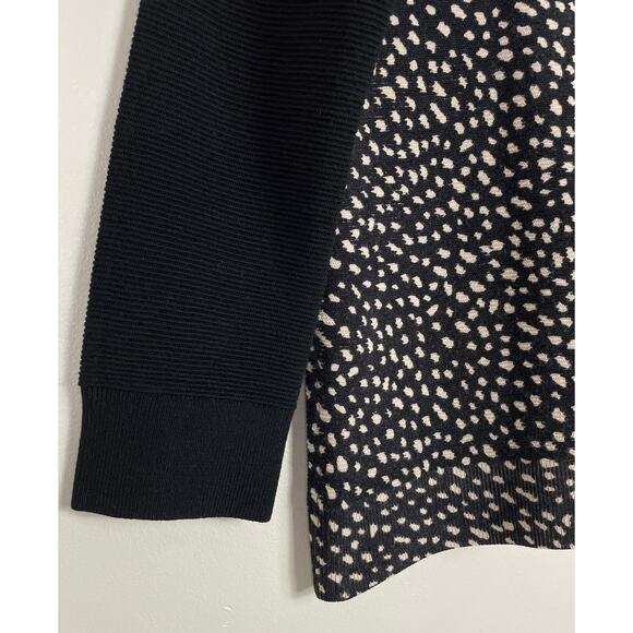 Tory Burch Shia Sweater Black Dotted Pony Print Large Merino Wool Classic Chic - Picture 8 of 12